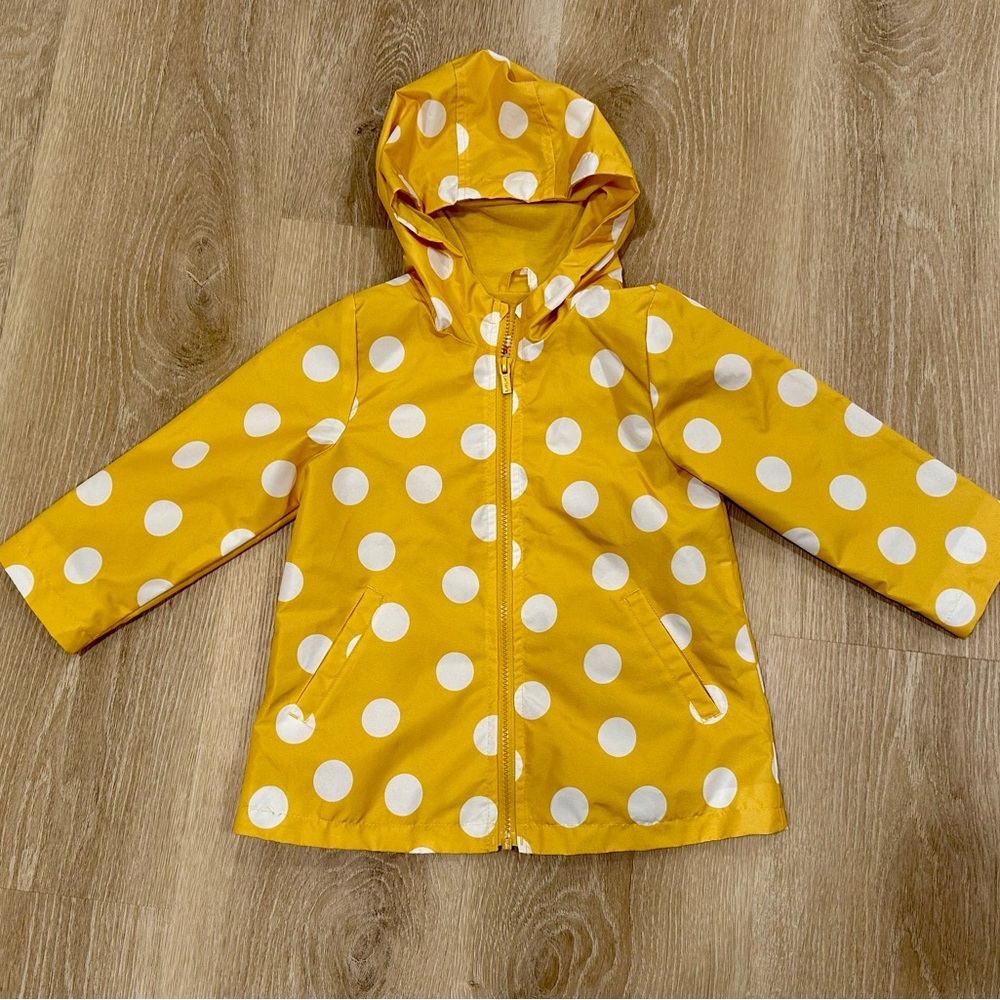 Carter's 3T Yellow Polka Dot Hooded Raincoat